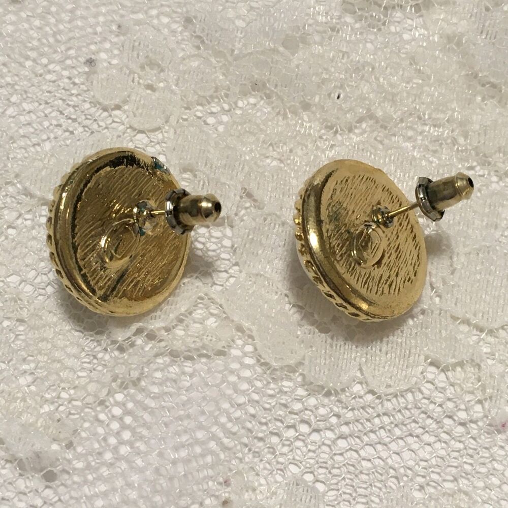 Vintage Napier Earrings Gold Tone Faux Pearl Classic Elegant Everyday Jewelry - Picture 2 of 4